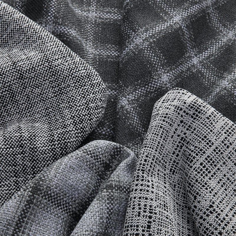 77高端罗杰格子粗麻布料面料定制做沙发坐垫靠背罩笠全包拉链