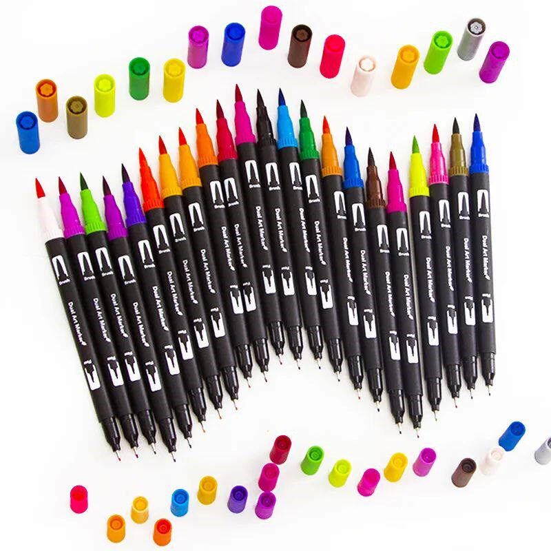 Watercolor Brush Pen Copic Markers 72/120 Colored Dual Tip A图片