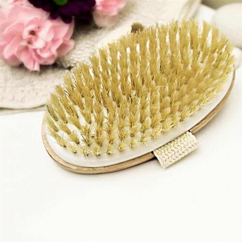Natural Bristle Skin Body Brush Handle Scrub Skin Massage Sh