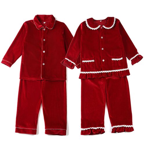 Christmas Classic Kids clothing  soft cotton solid cute red