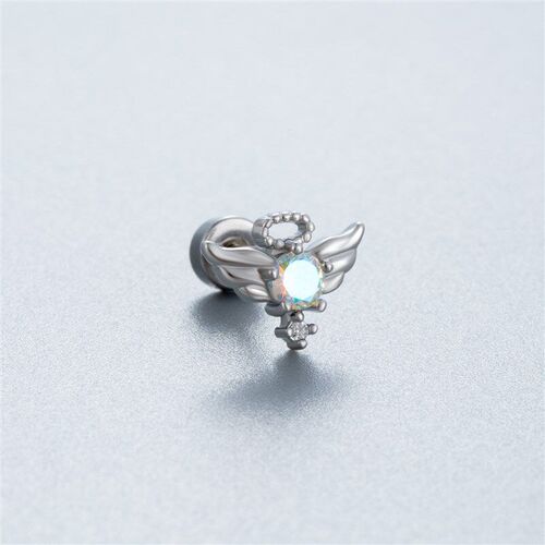 Henson Butterfly Ear Bone Nail Color Zircon Heart Pendant Sc