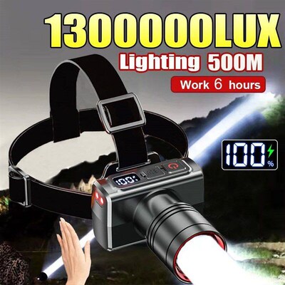 Rechargeable Headlamp Super Bright Head Light Motion Sensor