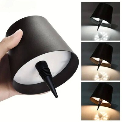 Wireless Bottle Lamp  3-Color Touch Control with Stepless Di
