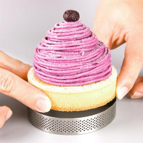1PCS Mousse Quiche Cake Ring Stainless Steel Perforated Mold