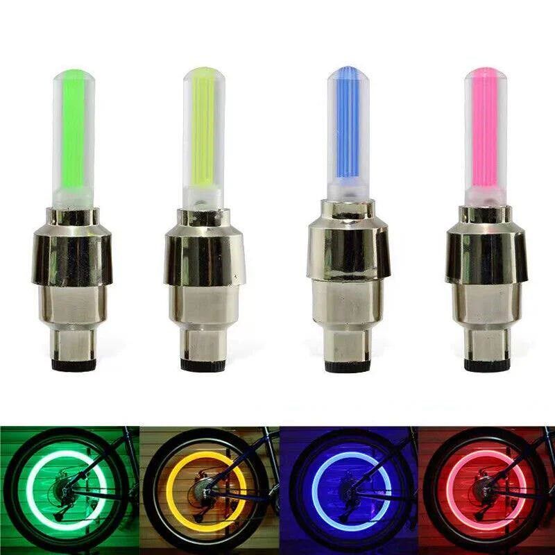 2PCS Bicycle Bike LED Lights Tire Valve Cap Flashlight Auto图片