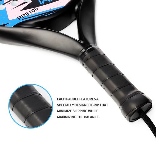 Padel Racket Carbon Fiber Surface with EVA Memory Flex Foam