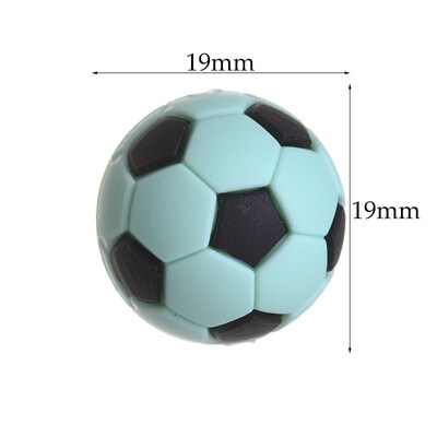 19mm 10Pcs Silicone Round Beads Soccer Ball Style Teething C