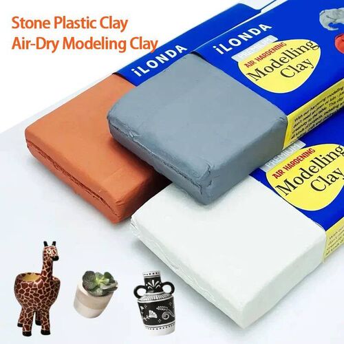 Non-Toxic Air-Dry Stone Clay - No-Bake Ceramic Modeling Clay