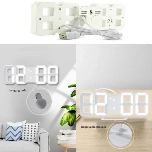 Purchase Products Clock 3D LED Digital Alarm Clock Wall Cloc