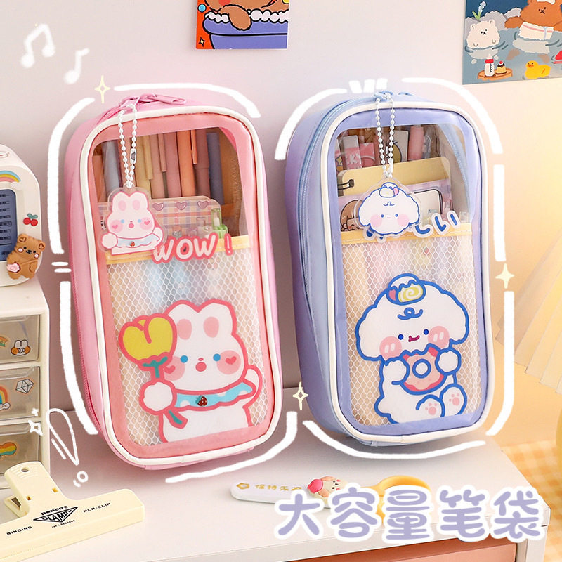 Korean Cute Ransparent Large-capacity Pencil Case Pencil Bag图片