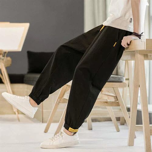 Summer Thin Mens Large Size Nine-point Hallen Pants tendy B