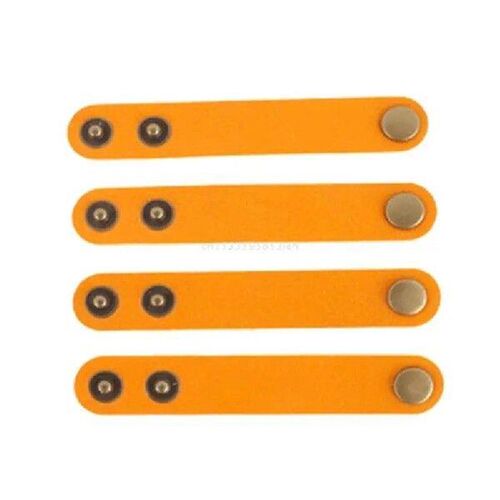 4Pcs Leather Cable Straps Cable Tie Wraps Cord Management