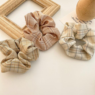 Coloful Korean Plaid Scrunchie Elastic Hair Rubber Bands for