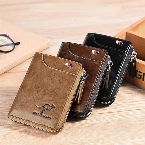 Kangaroo Wallet Mens RFID Blocking PU Leather Wallet with Z