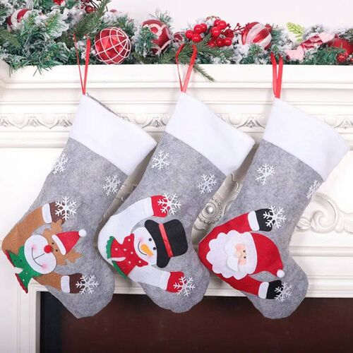 Christmas Stockings Sock Led Light Up Snowman Santa Elk Bear