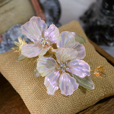 Vintage Crystal Leaf Bridal Barrettes Headdress Flower Bride