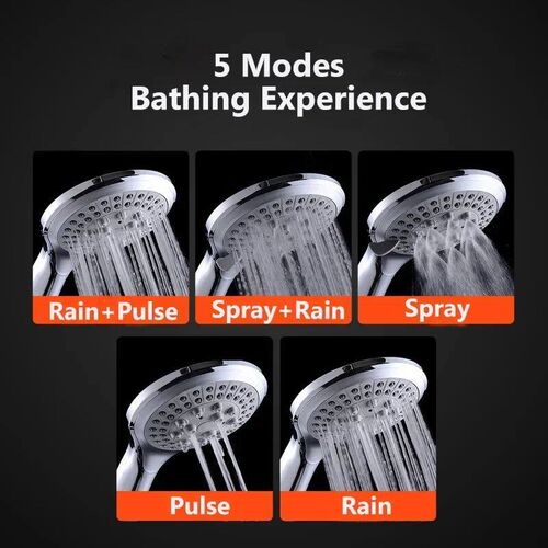 High Quality 5 Modes Round Rain Shower Head with Hose Sets S