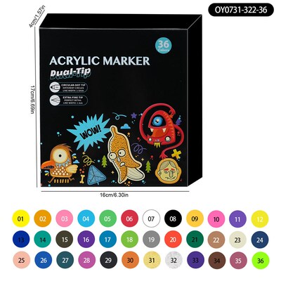 Color Permanent Acrylic Paint Marker Pens for Fabric C