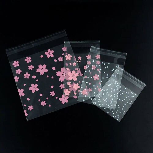 100Pcs Plastic Transparent Gift Bag Dot Candy Cookie Packagi