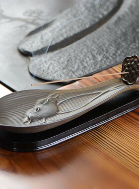 lotus incense ceramic zen line incense burner home horizonta