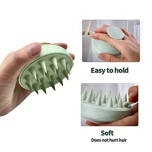 1pc Wheat Straw Head Cleaning Massage Brush Scalp Massage Co