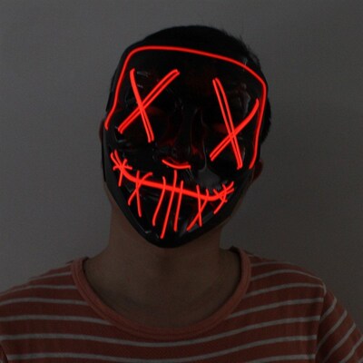 2pcs led light mask Halloween costume prop Scary Face mask