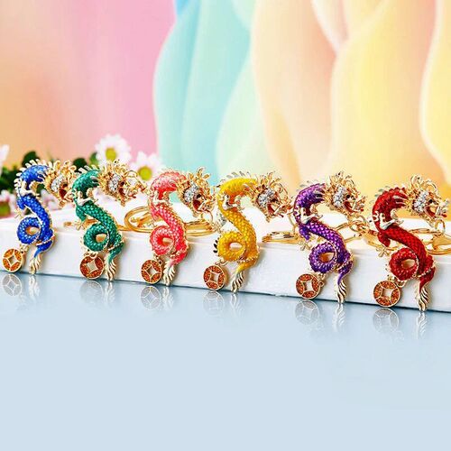 Chinese Zodiac Dragon Pendant Keychain Creative Totem Key Ch