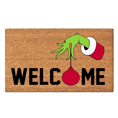 Xmas Welcome Christmas Mat Non-Slip And Washable Doormat Dec