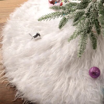 Christmas Tree Skirts White Plush Mat Navidad Plush Skirt