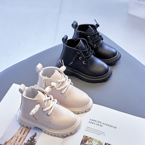 Baby Kids Short Boots Boys Shoes Autumn Winter Leather Child