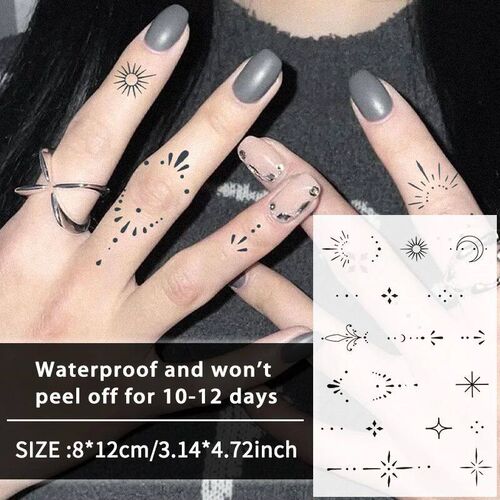1Pc Geometric Symbol Waterproof Temporary Tattoo ers, Long-l