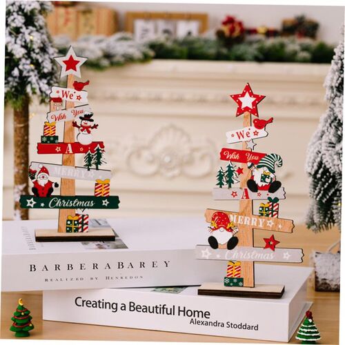 Christmas table decoration English wooden decoration圣诞摆件