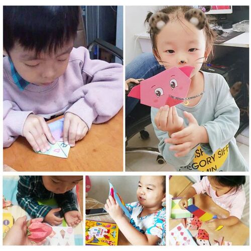 Baby Craft Toys Cartoon Animal Origami Paper Cutting Book Ki