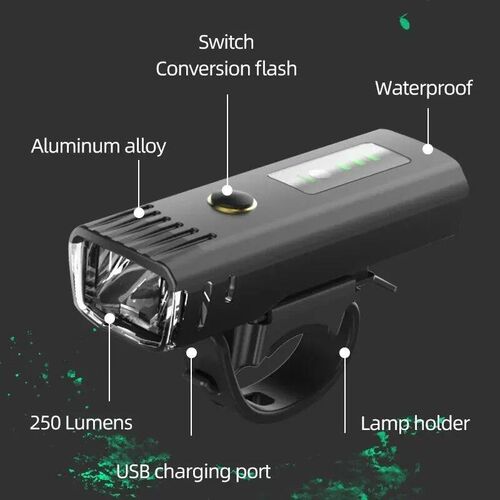 Bicycle Light Easy to Install USB Rechargeable 4 Light Modes