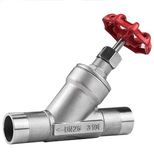 30不锈钢手动焊接角座Y型高温蒸汽手动截止DN15