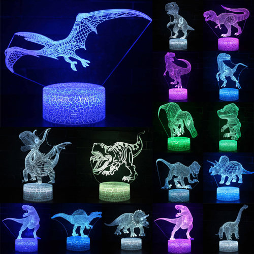 3D LED Night Light Dinosaur Series 7Color USB Kid Table Lamp