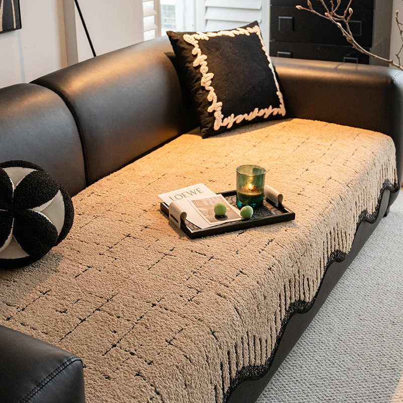 秋冬季一片式沙发垫冬天2024新款直排皮沙发盖布四季通用沙发垫布