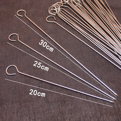 鹅尾针烤鸭针吊炉不锈钢烧烤签圆签9字圆烤针吊灌挂炉加粗202530