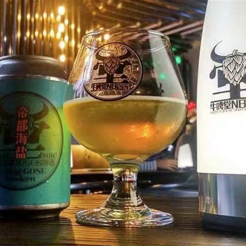 牛啤堂精酿啤酒杯大肚品脱玻璃杯帝都海盐博克小麦郁金香杯