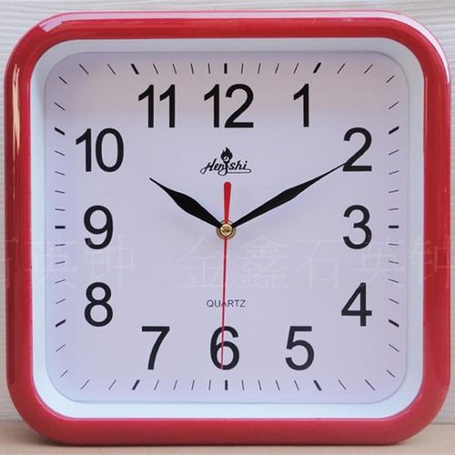 恒时10英寸时尚正方挂钟客厅办公静音时钟挂表简约创意石英钟表