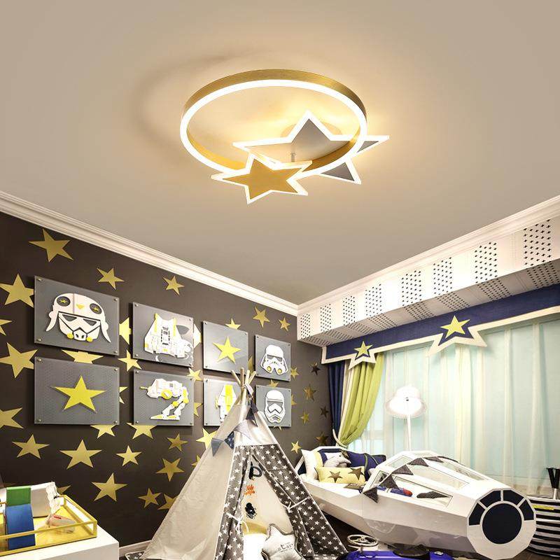创意儿童房灯圆形卧室灯简约书房灯星星装饰温馨房间灯LED吸顶灯,家装灯饰光源,客厅吸顶灯,淘宝优惠券,粉丝福利购,淘宝优惠卷