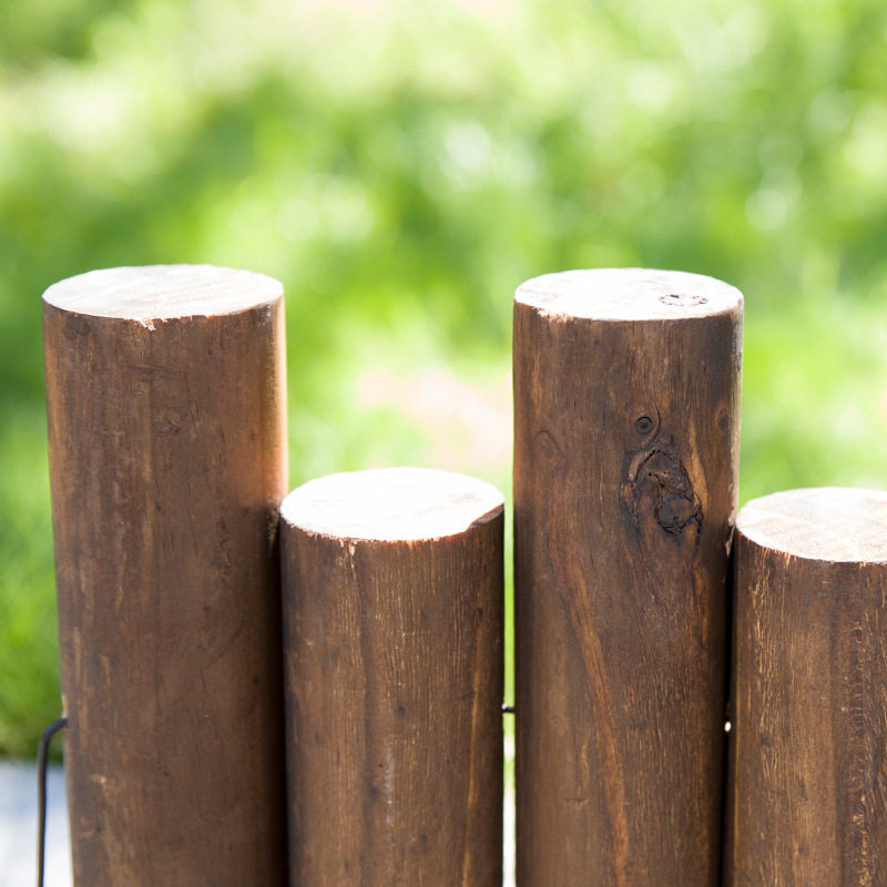 庭院户外防腐木栅栏小篱笆阳台花园花坛装饰碳化木桩圆木围栏实木