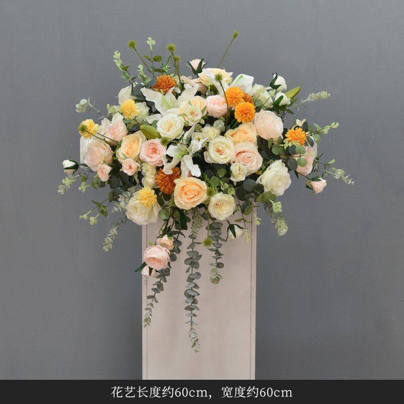 假花仿真花商务讲台花庆典活动会议演讲台发言台装饰下垂挂花绢花