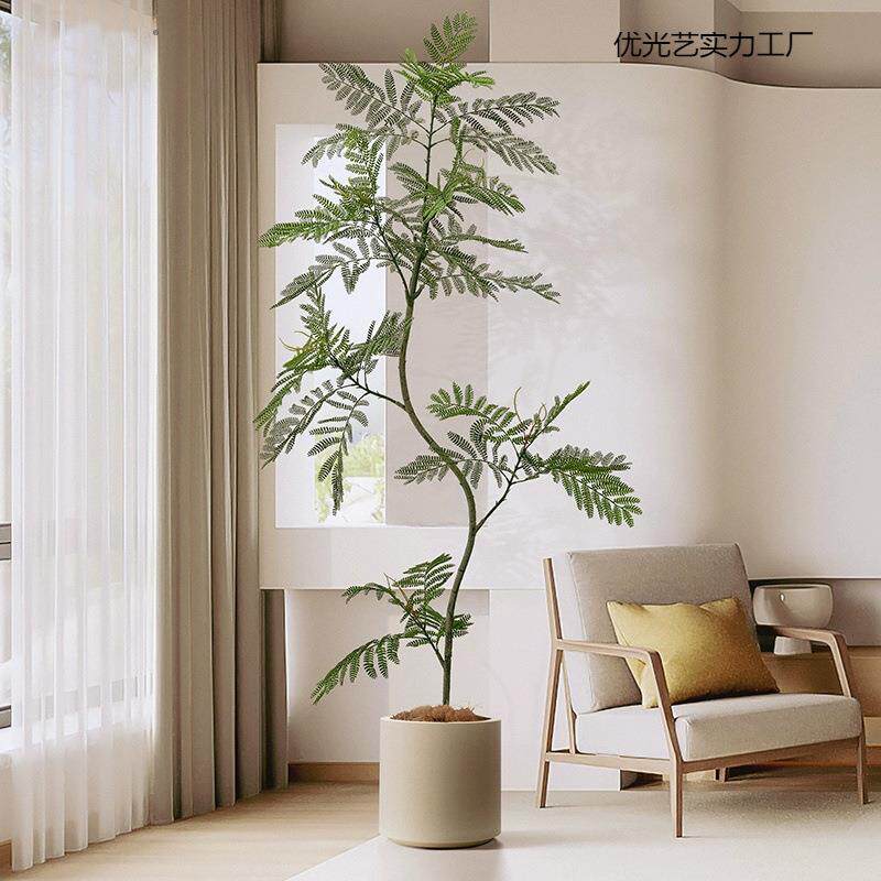 蓝花楹仿真绿植大型盆栽客厅高端轻奢仿生植物室内家庭装饰摆件