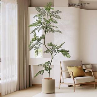 蓝花楹仿真绿植大型盆栽客厅高端轻奢仿生植物室内家庭装饰摆件