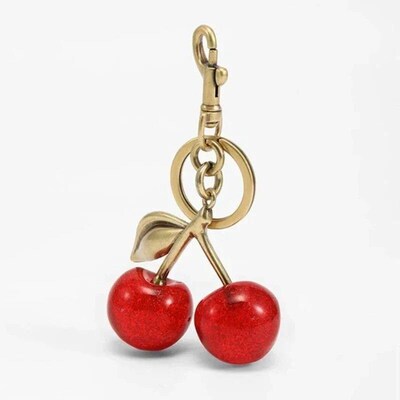 rendy Cherry Charm Accessory Womens Bag or Keychain Pendant