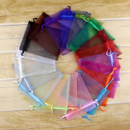 Small net bag small gift bag drawstring mouth gauze bag plai