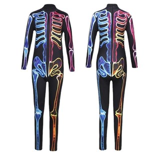Halloween costume skeleton cosplay costume万圣节服装骷髅骨架