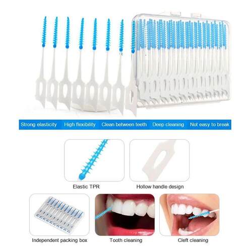 200 pcs/box Silicone Interdental Brushes Super Soft Dental C