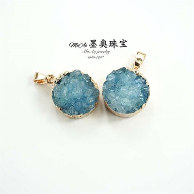 Natural Stone Sprout Cluster Pendant Rough Stone Gilt Crysta